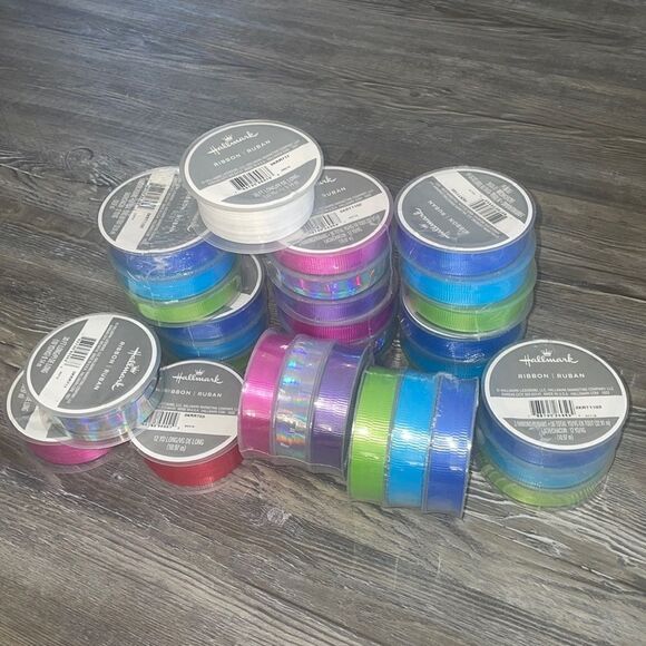 Multiples Other - Large Craft lot of New Ribon Rolls (31) perfect for gift wrapping scrapbooking
